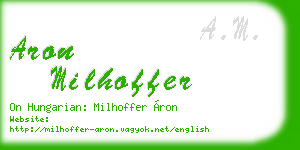 aron milhoffer business card